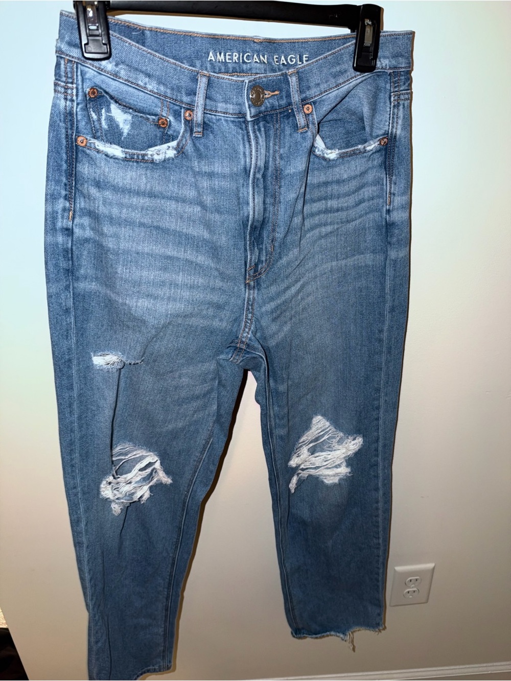 American Eagle Baggy Jeans with Holes Size 6